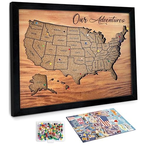 flinelife Cork Board USA Travel Map
