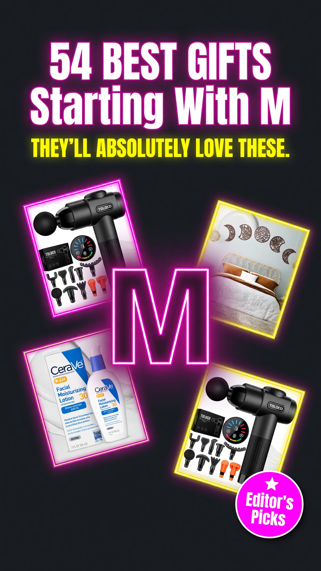 54 Best Gift Ideas That Start With the Letter M - pinterest pin image