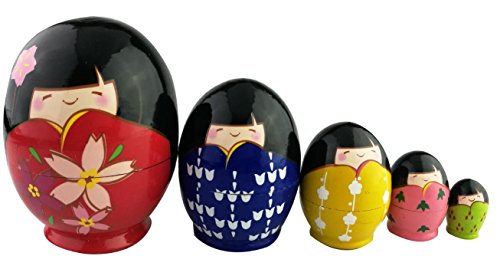 handmade matryoshka kokeshi set