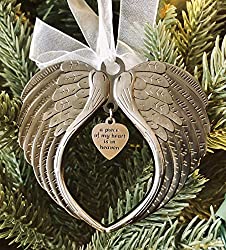 heart angel wings ornament