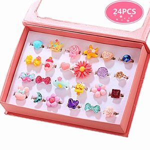 little girl jewel rings in box