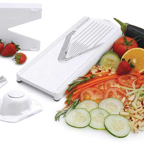 mandoline next to vegetables