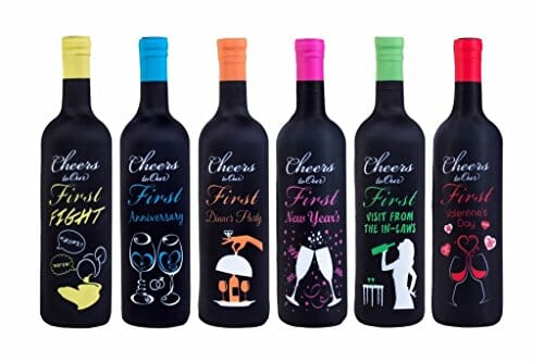 wedding milestone wine bottles