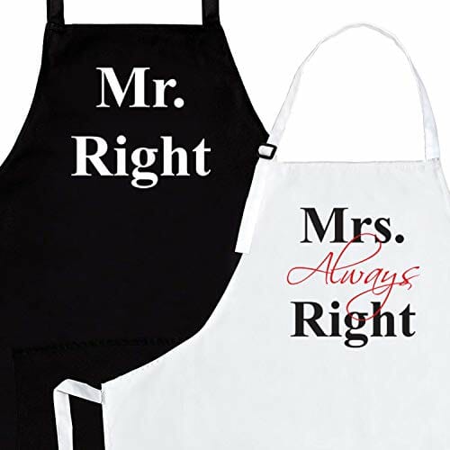 mr and mrs chic cooking aprons