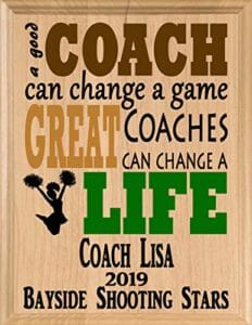 personalized gift for cheerleading coaches