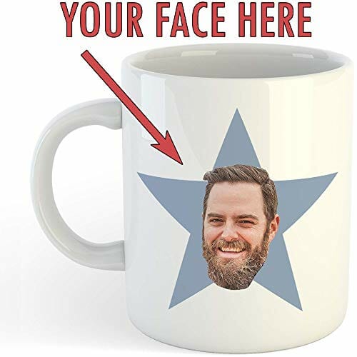 personalized mug with your face printed on it