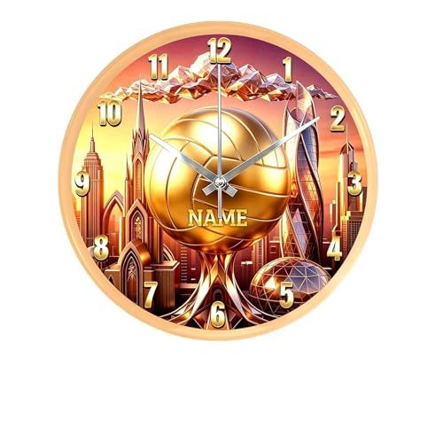 pinymaoy Personalized Volleyball Wall Clock