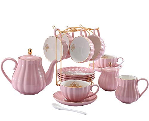 porcelain tea set with teapot