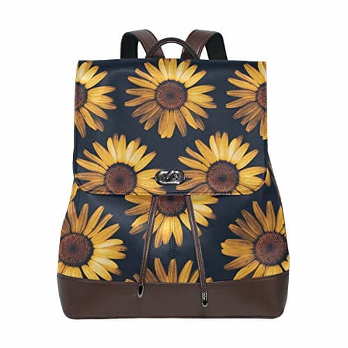 retro sunflower pattern backpack