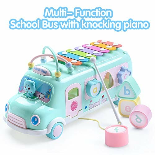 school bus blue toy for babies