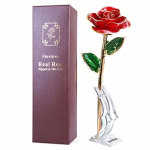 sinvitron long stem gold dipped real rose