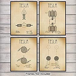 Tesla patent  art prints set