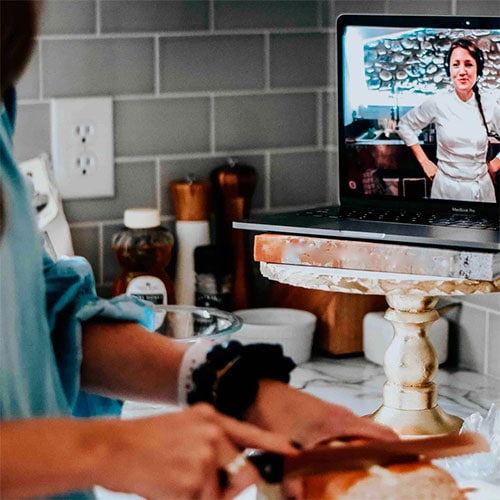 virtual cooking lesson