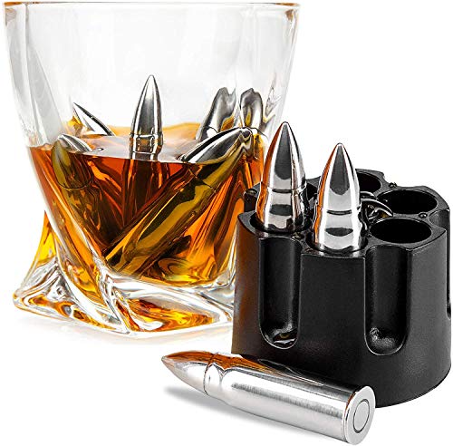 whiskey bullet stones set of 6 with freezer base