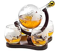 whiskey decanter globe set