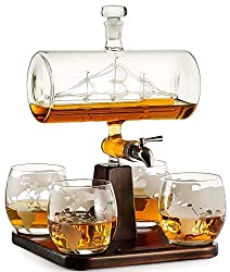 whiskey decanter with glasses