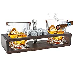 whiskey glasses with cigar rest