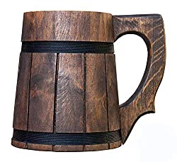 wooden beer mug