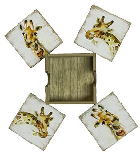 wooden coaster set