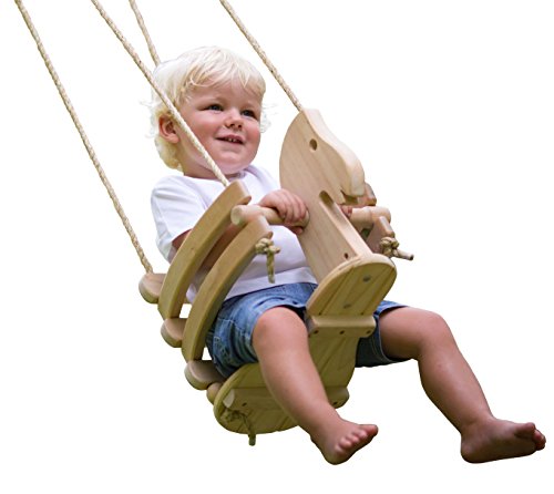 wooden horse toddler swing set