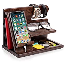 wooden phone docking station