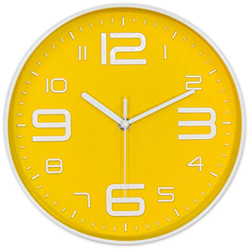 yellow color wall clock